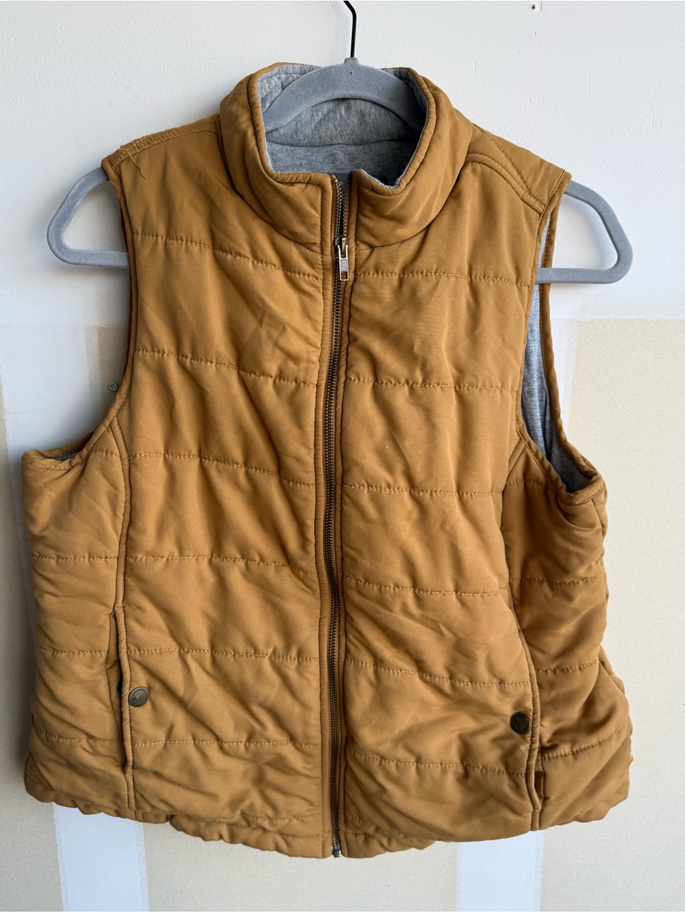 Natural Reflections Quilted Puffer Vest in Camel Brown